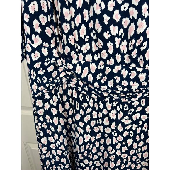 Jessica Howard Womens Blue White Floral Ruched Waist Knit Dress Plus 18W NWT - Picture 9 of 11